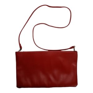 Vintage 1960s Clemente Leather Red Crossbody Clutch Purse ❤️